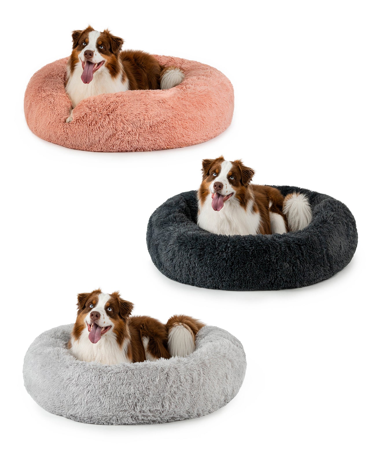 lionto Hondenmand rond hondenkussen hondensofa kattenmand donut maat & kleur naar keuze
