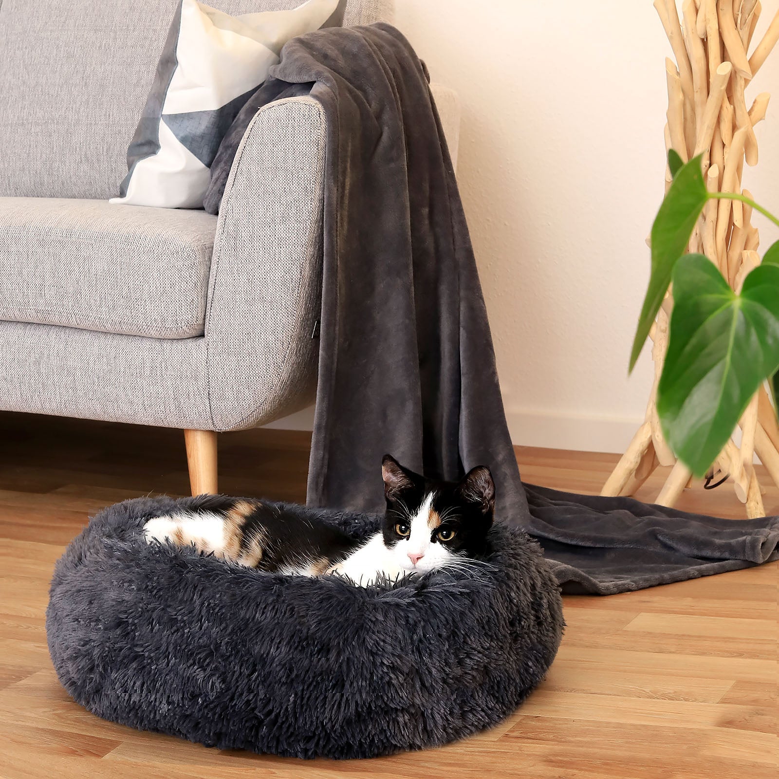 Hondenmand rond hondenkussen hondensofa kattenmand donut maat & kleur naar keuze