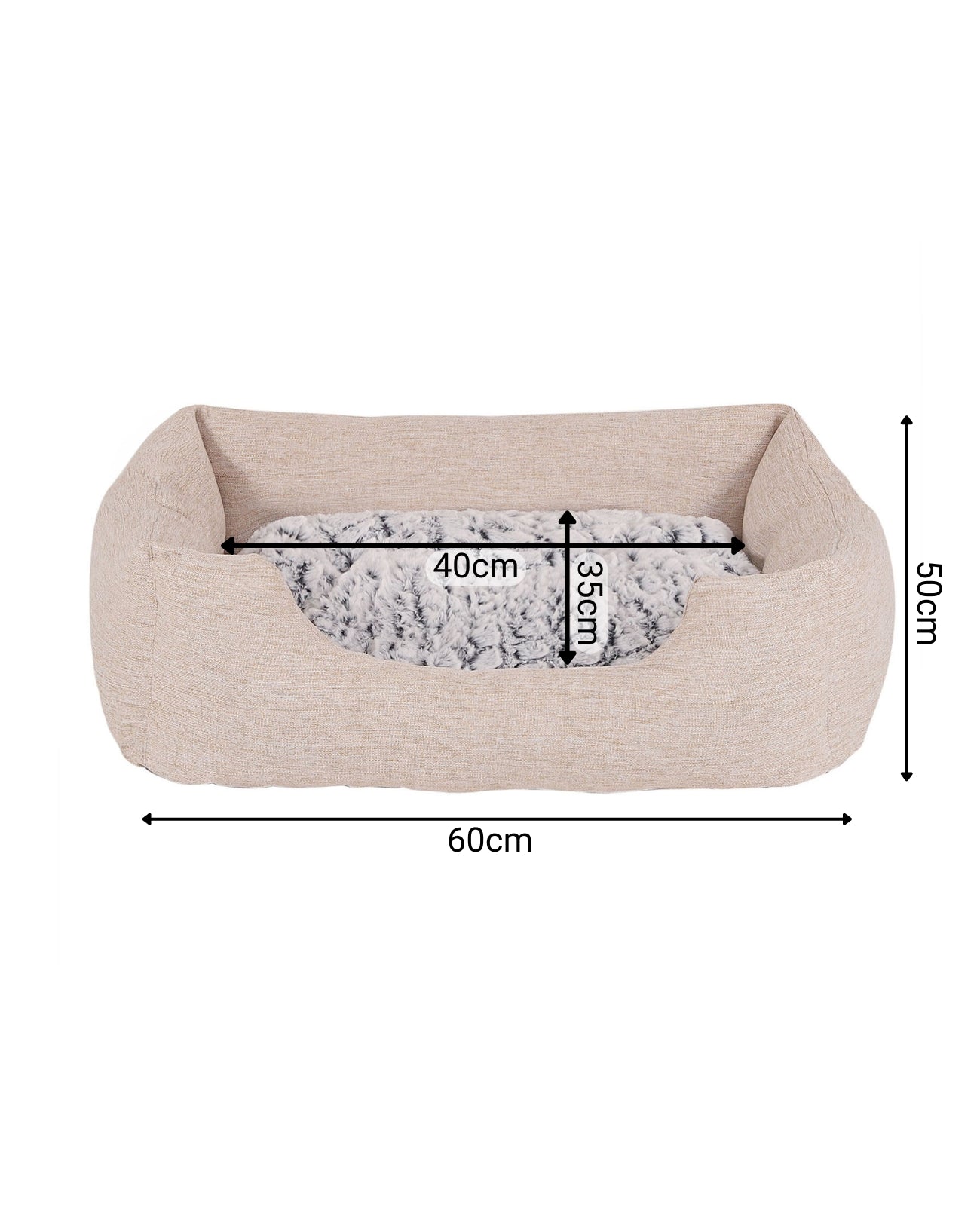 Kattenbed met omkeerbaar kussen & gevlekte buitenstof