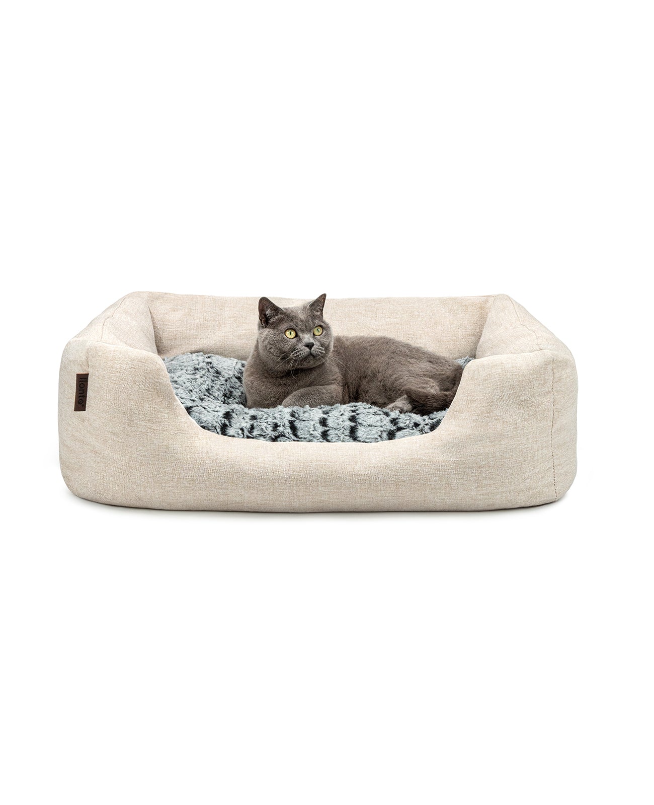 Kattenbed met omkeerbaar kussen & gevlekte buitenstof
