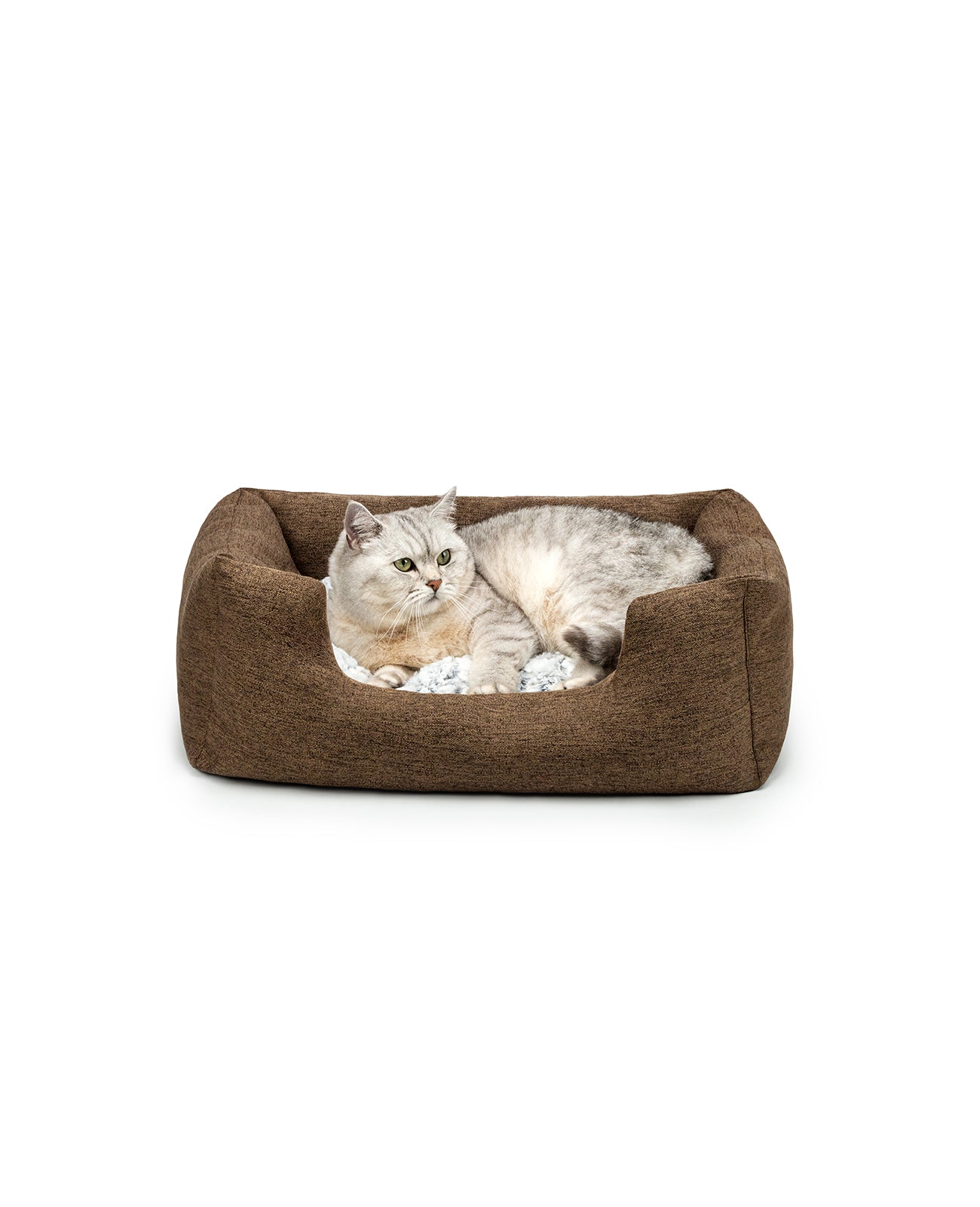Kattenbed met omkeerbaar kussen & gevlekte buitenstof