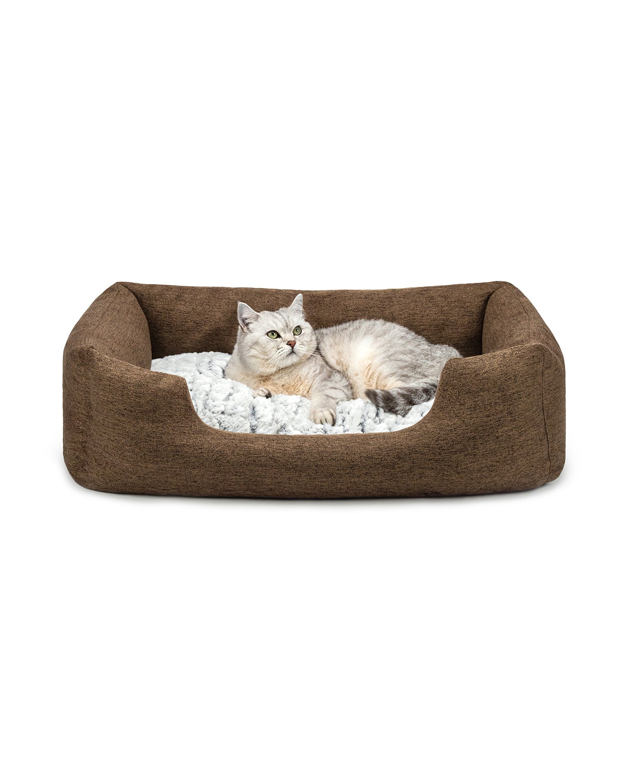 Kattenbed met omkeerbaar kussen & gevlekte buitenstof