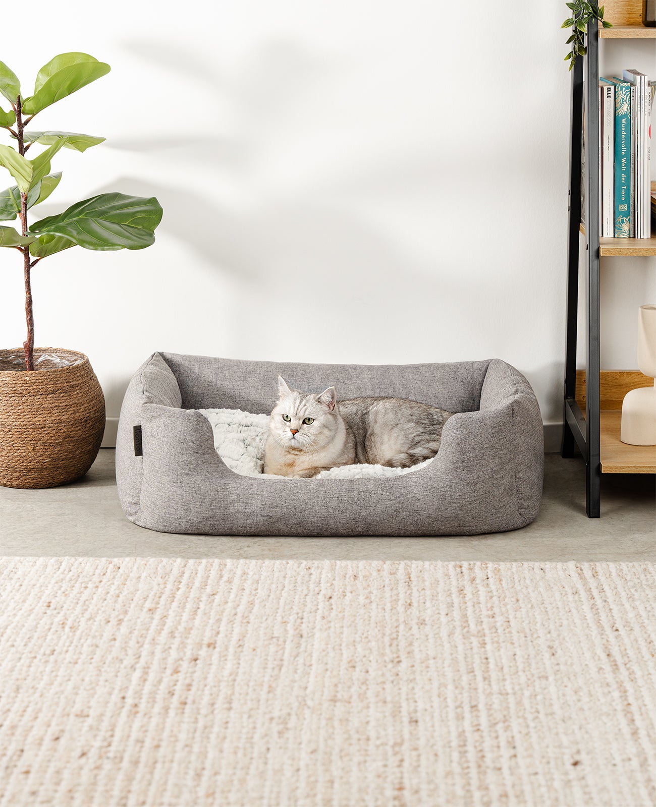 Kattenbed met omkeerbaar kussen & gevlekte buitenstof