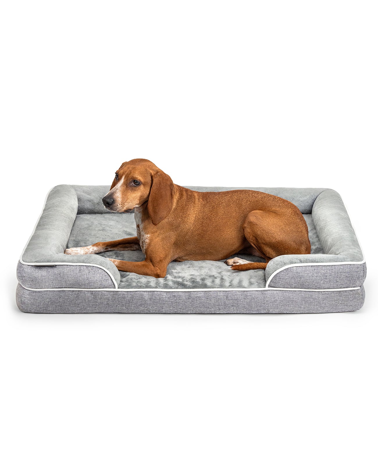 Orthopädisches Hundebett mit erhöhtem Rand, rutschfest