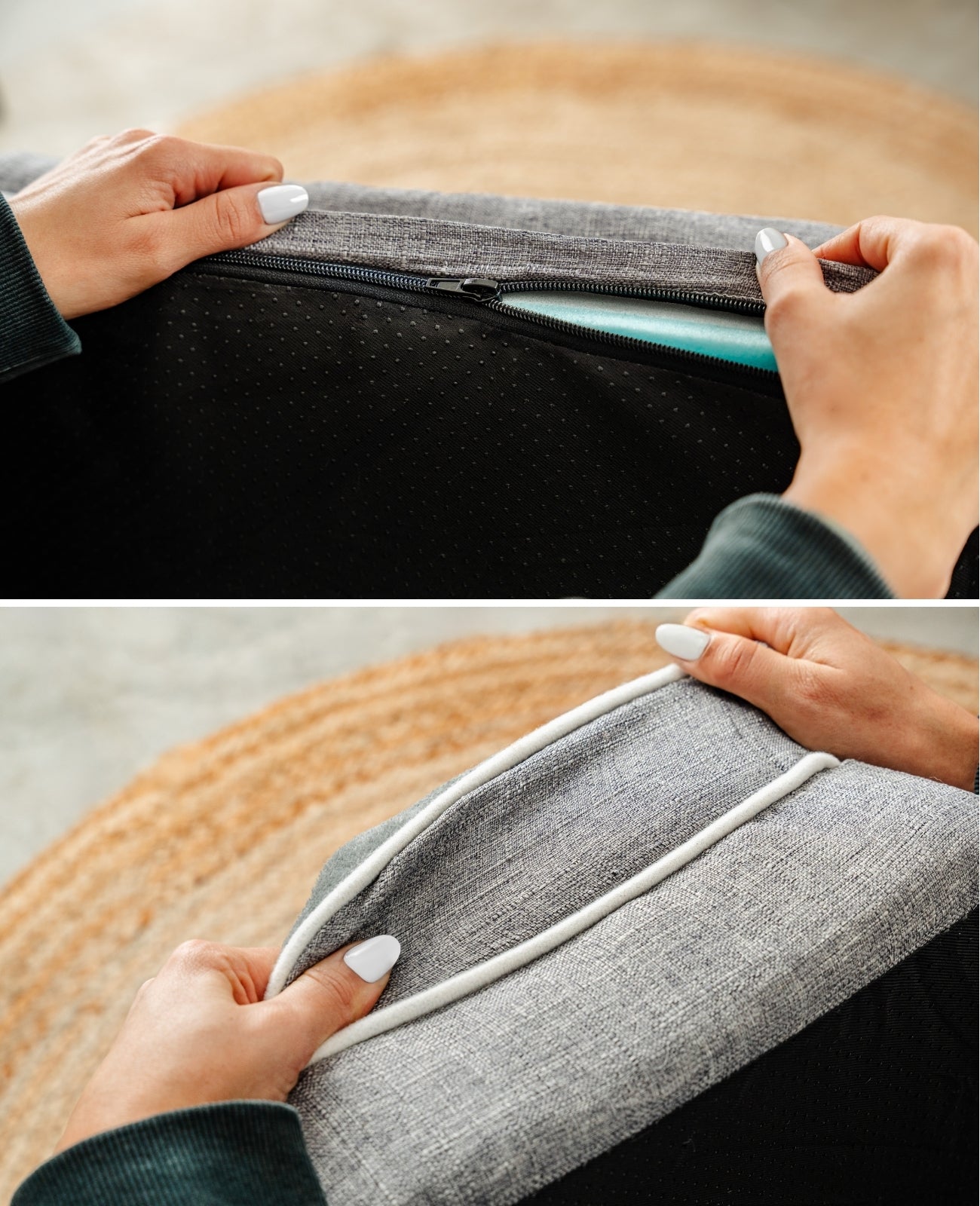 Orthopädisches Hundebett mit erhöhtem Rand, rutschfest