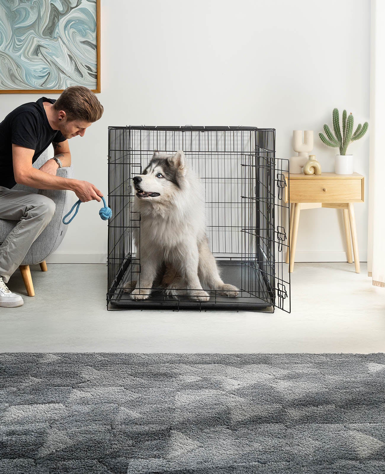 Hundetransportkäfig mit Bodenwanne