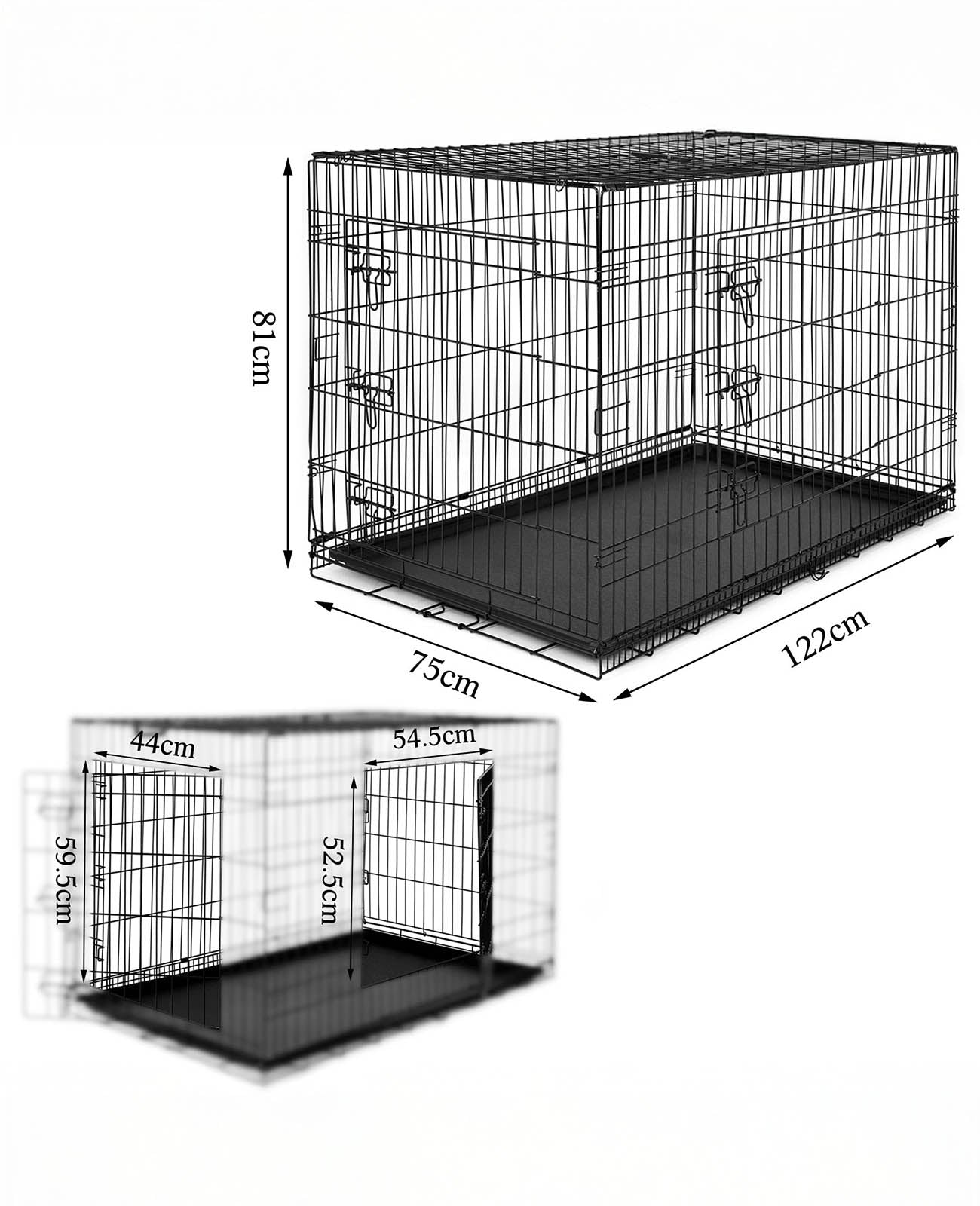 Hundetransportkäfig mit Bodenwanne
