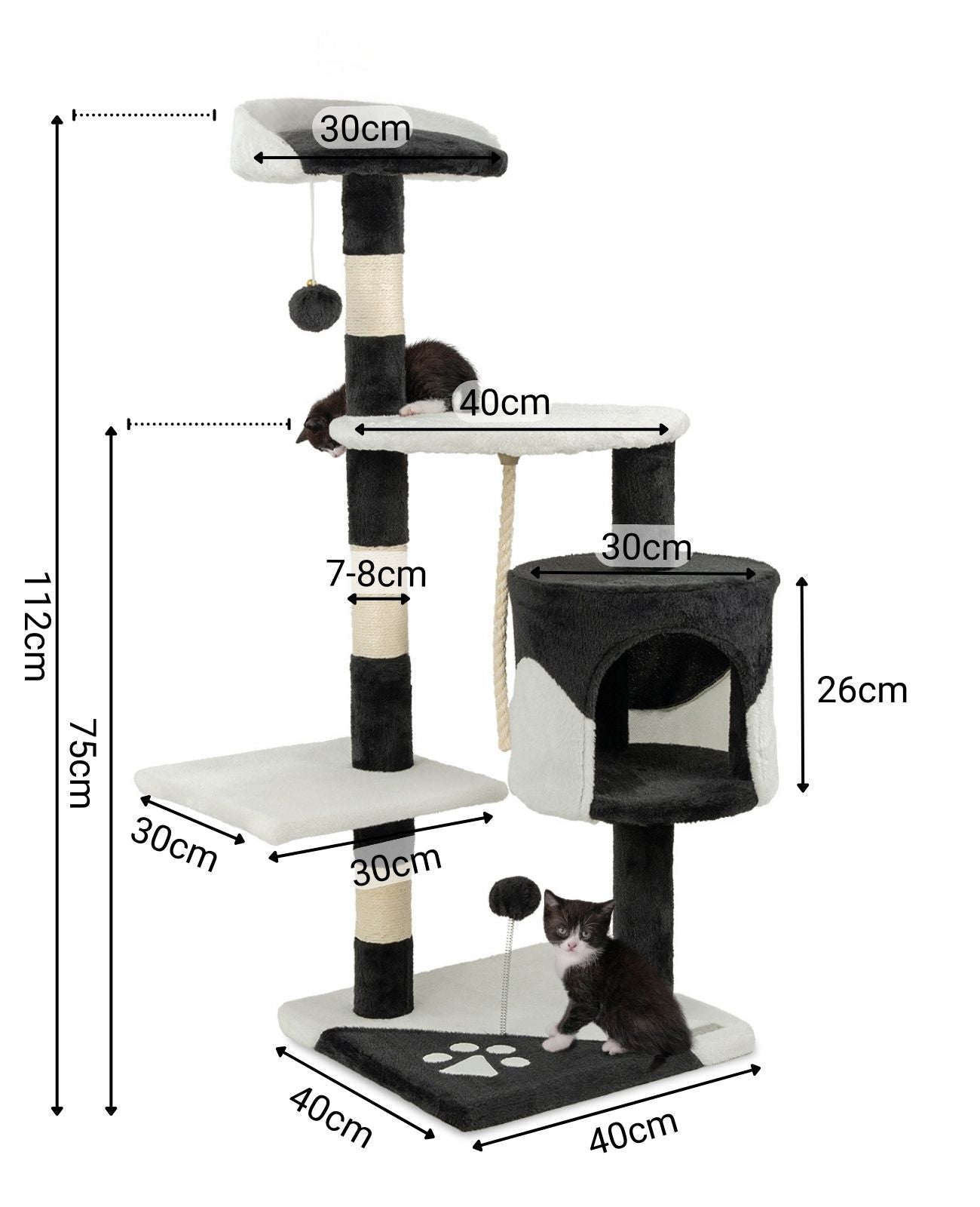 Kratzbaum Höhe 112 cm