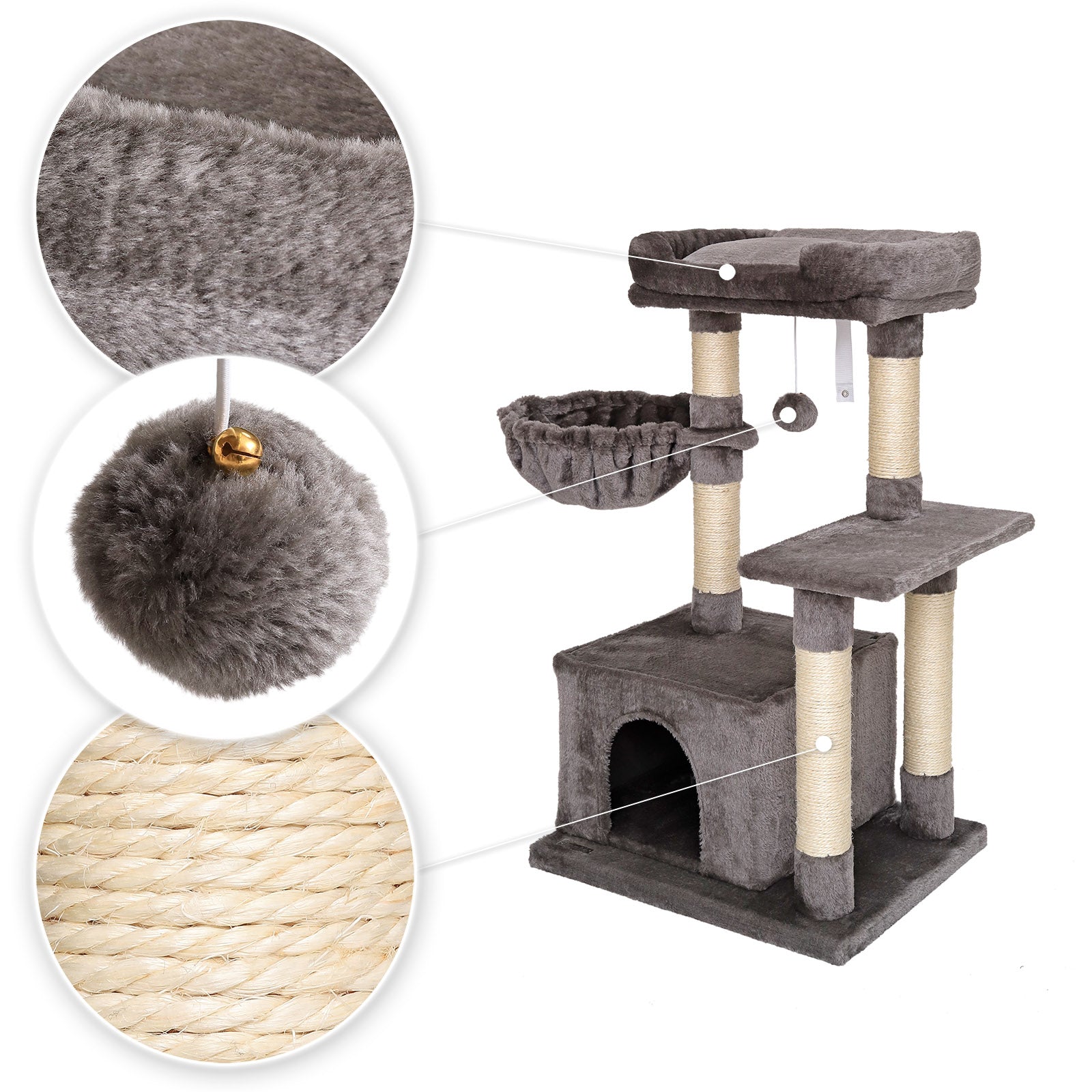 Krabboom klimboom krabpaal kattenboom hoogte 85 cm diverse kleuren