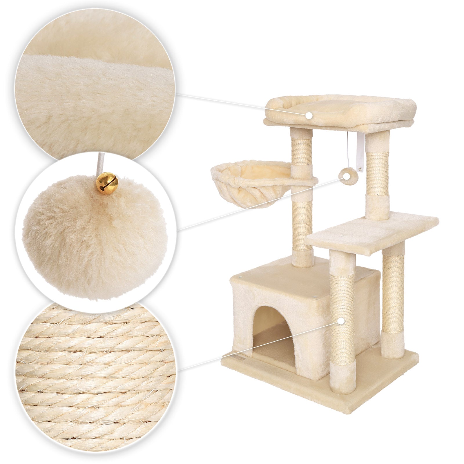 Krabboom klimboom krabpaal kattenboom hoogte 85 cm diverse kleuren
