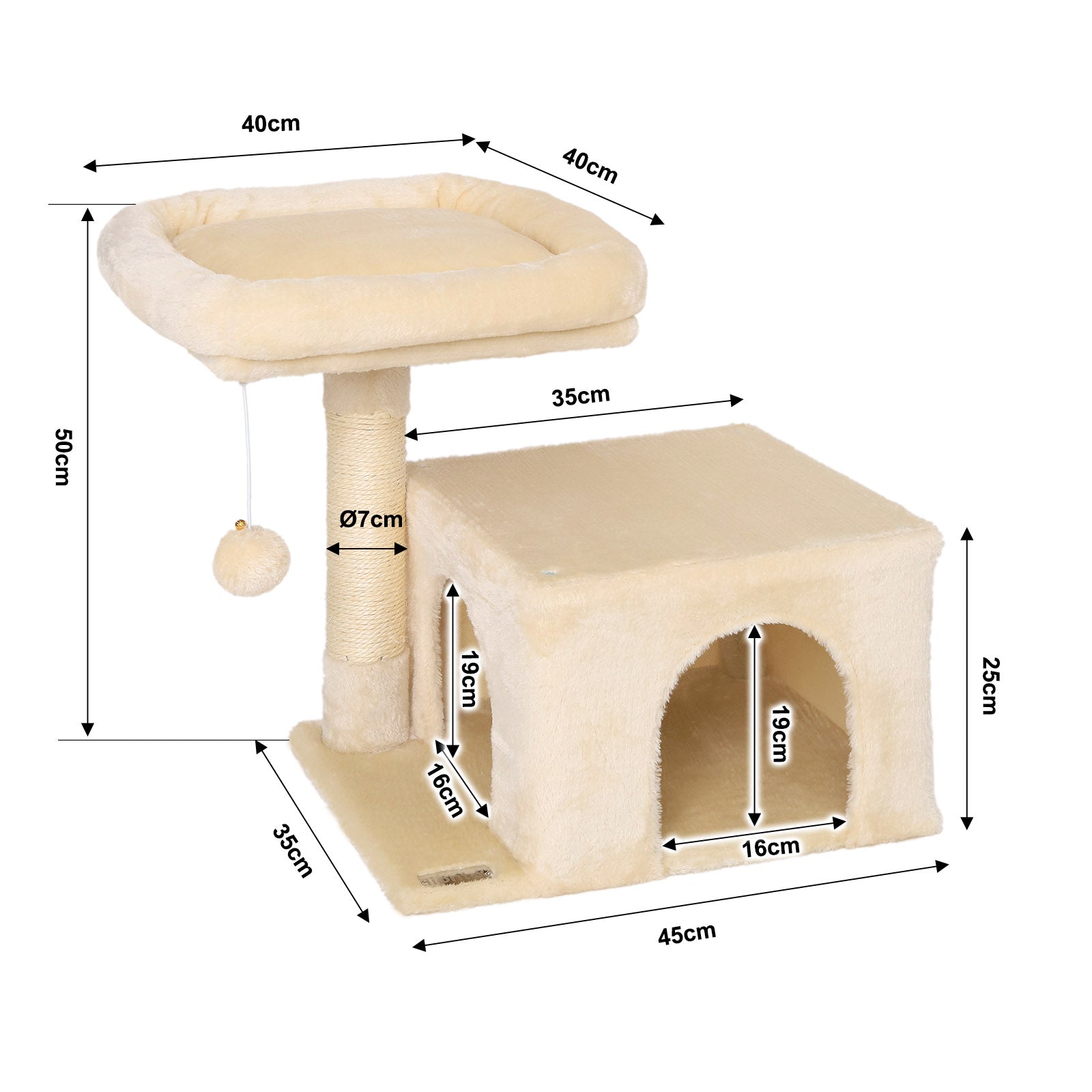 Krabboom klimboom krabpaal kattenboom hoogte 50 cm diverse kleuren