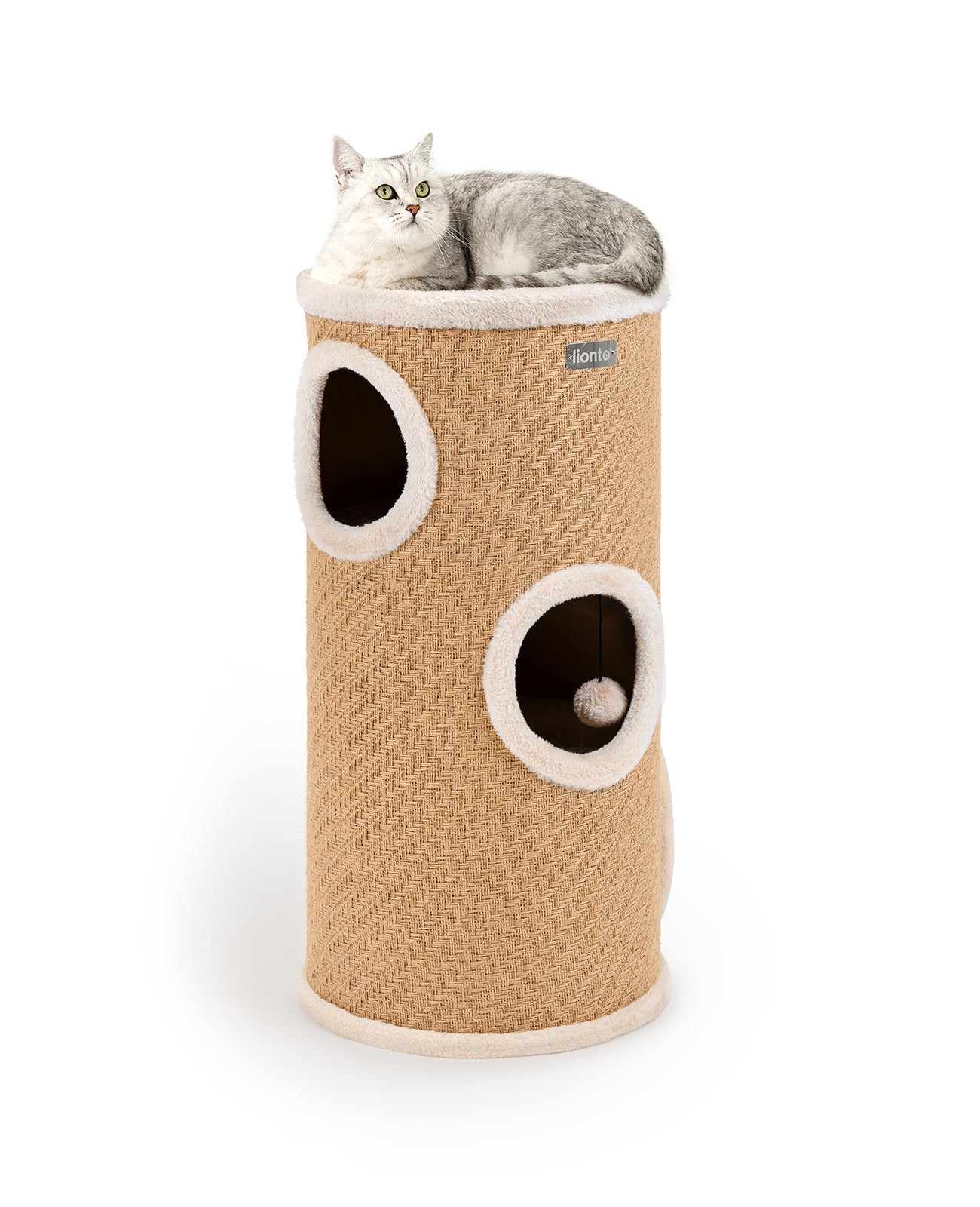 lionto Krabton van jute, speelbal en pluche rand, verschillende hoogtes