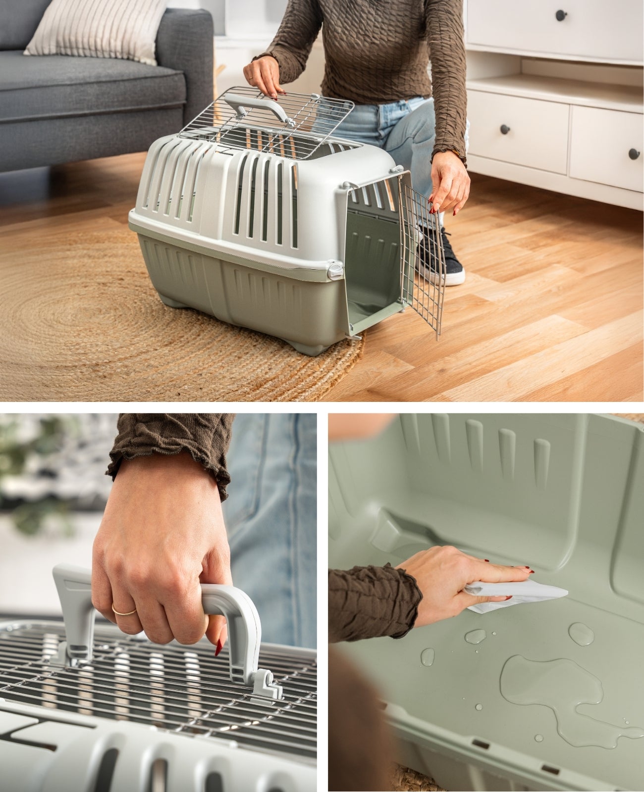 lionto Transportbox voor dieren met metalen deur, 58,5x35,5x40 cm