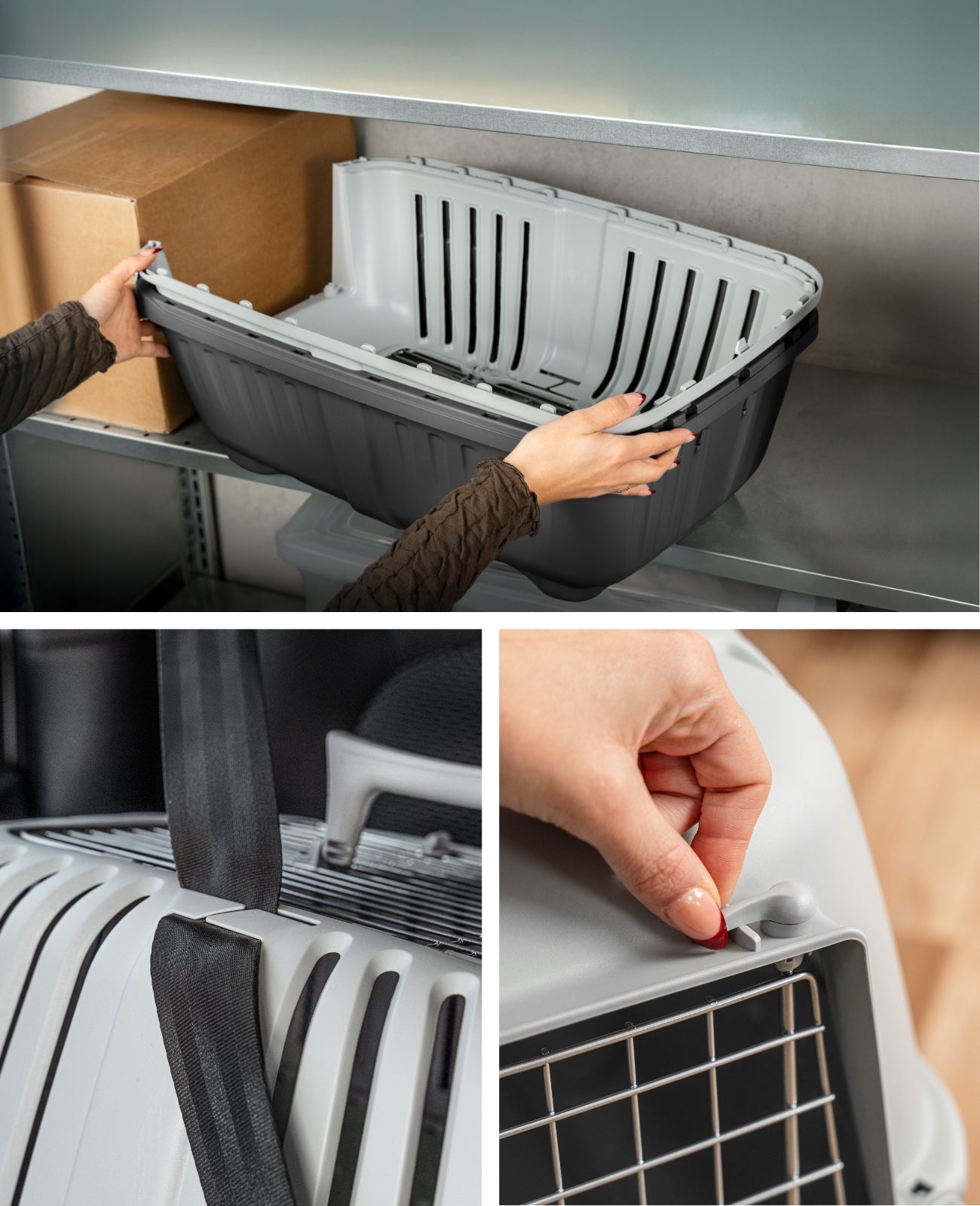 lionto Transportbox voor dieren met metalen deur, 58,5x35,5x40 cm