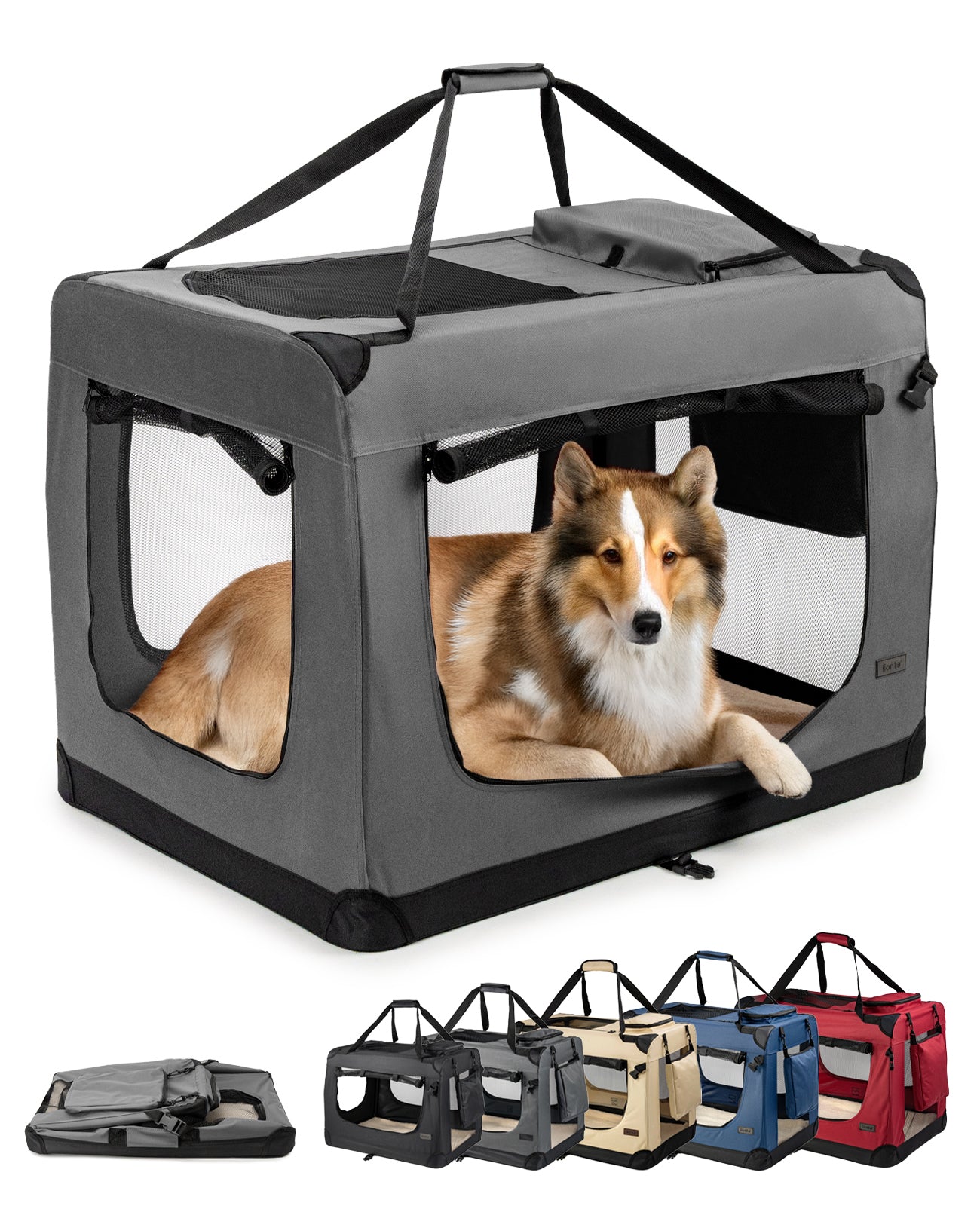 lionto Hondentransportbox hondzak opvouwbare hondentas verschillende maten kleur zwart