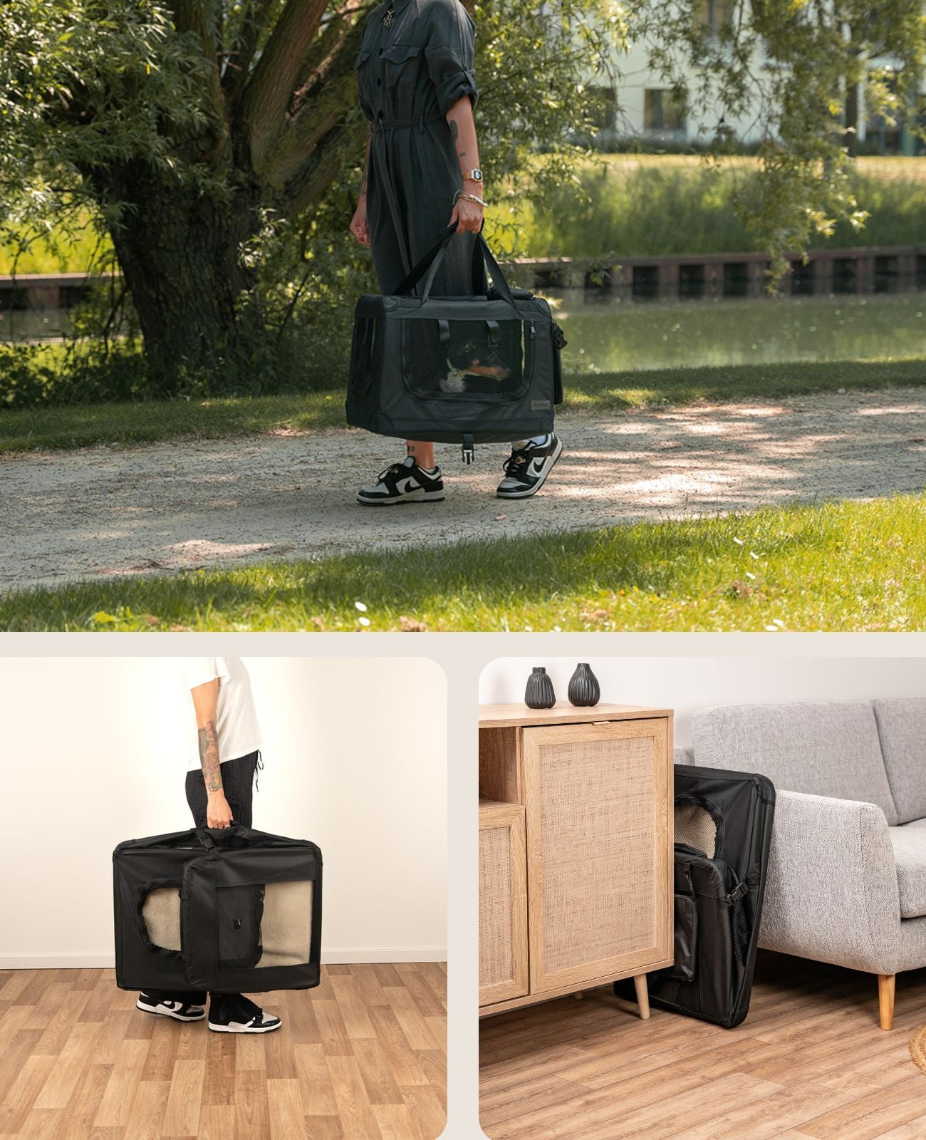 lionto Kattentransportbox kattenzak opvouwbare kattentas
