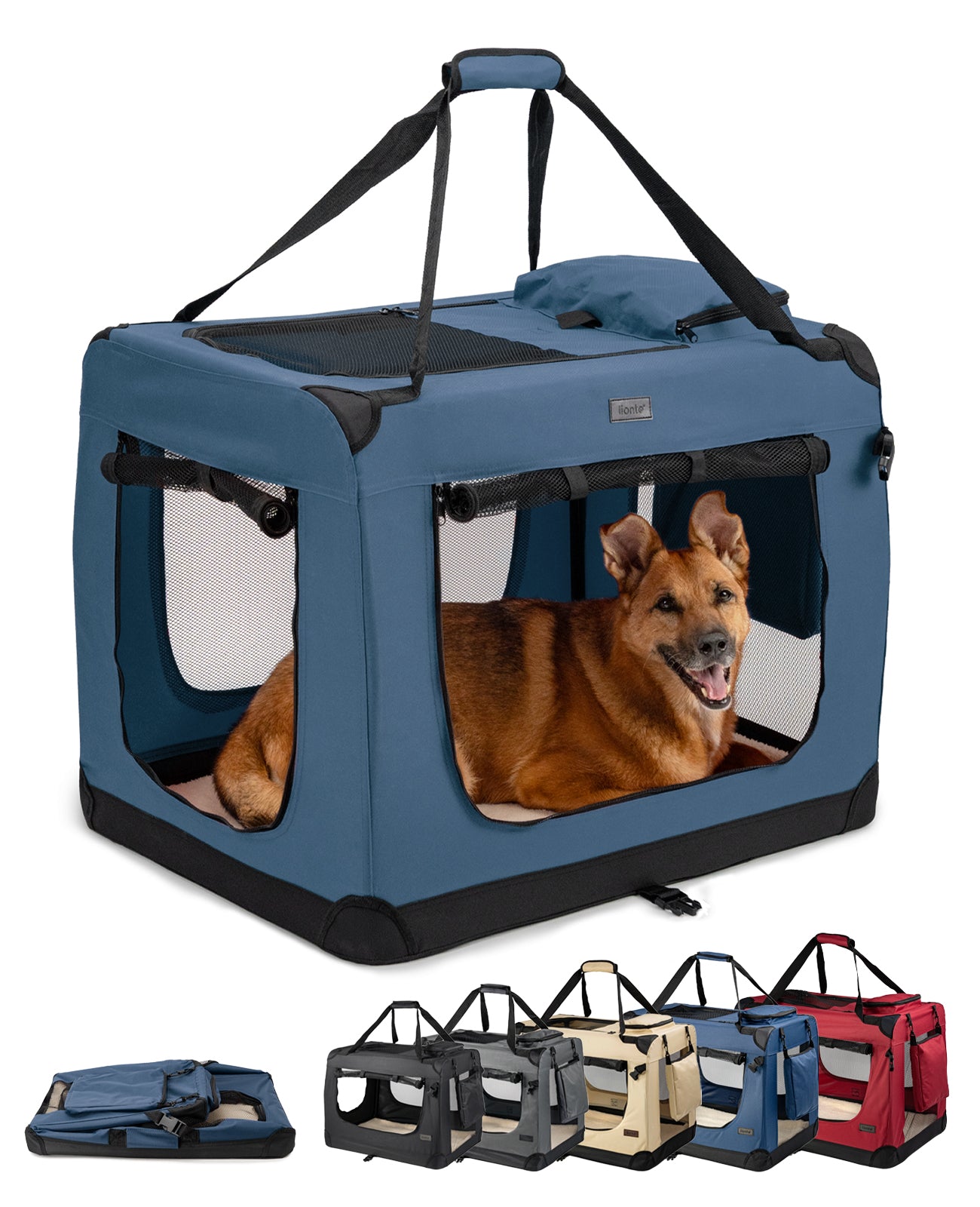 lionto Hondentransportbox hondzak opvouwbare hondentas verschillende maten kleur zwart