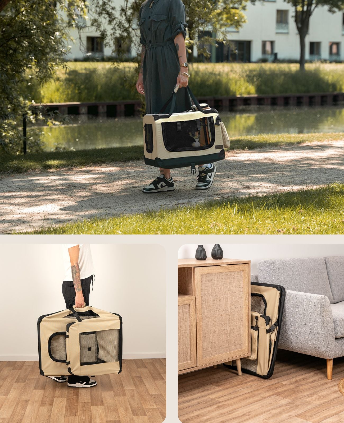 lionto Kattentransportbox kattenzak opvouwbare kattentas