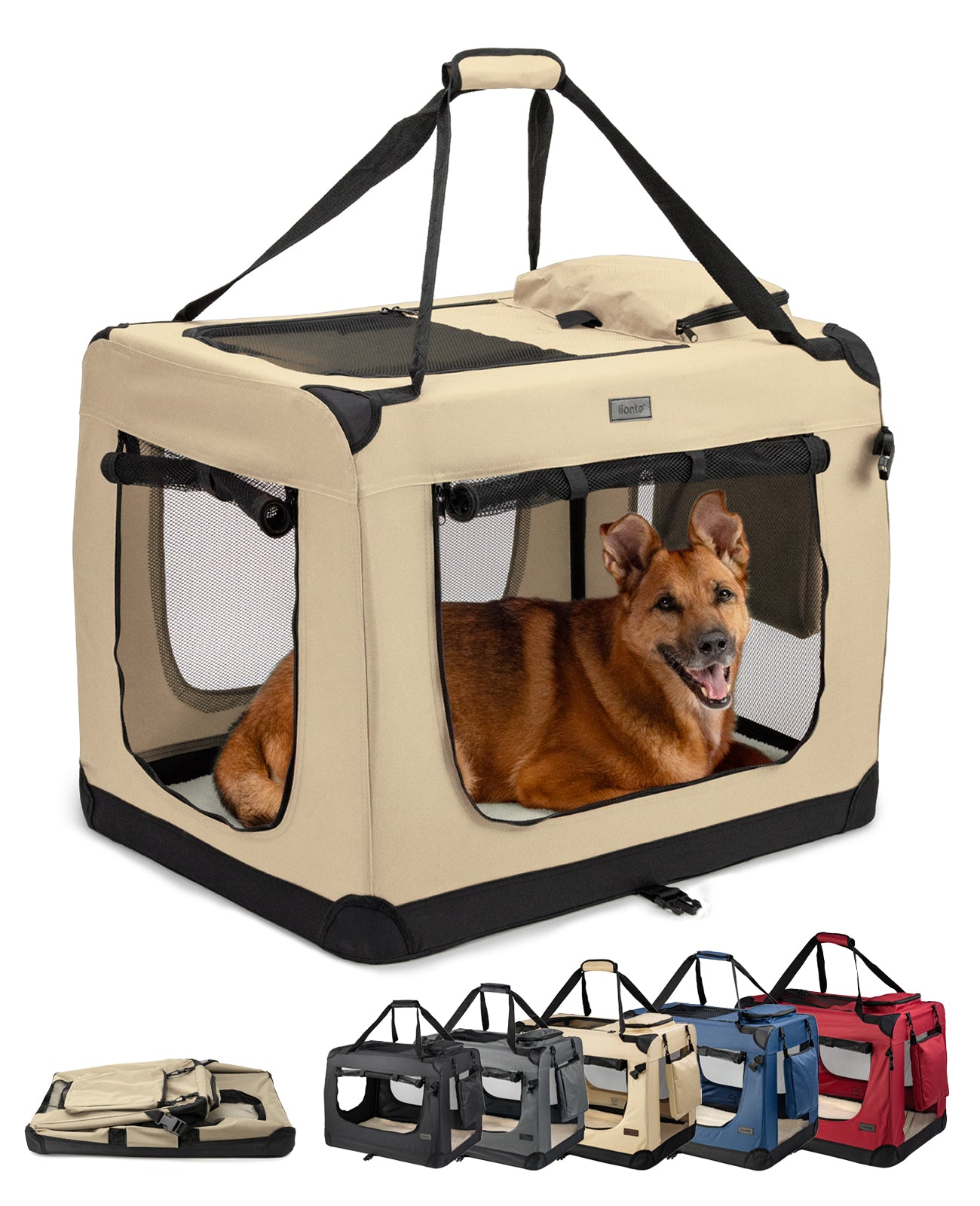 lionto Hondentransportbox hondzak opvouwbare hondentas verschillende maten kleur zwart