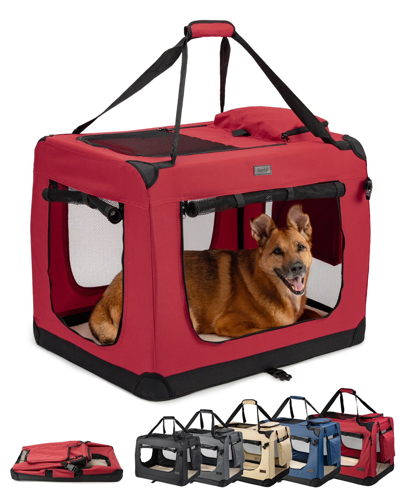 lionto Hondentransportbox hondzak opvouwbare hondentas verschillende maten kleur zwart