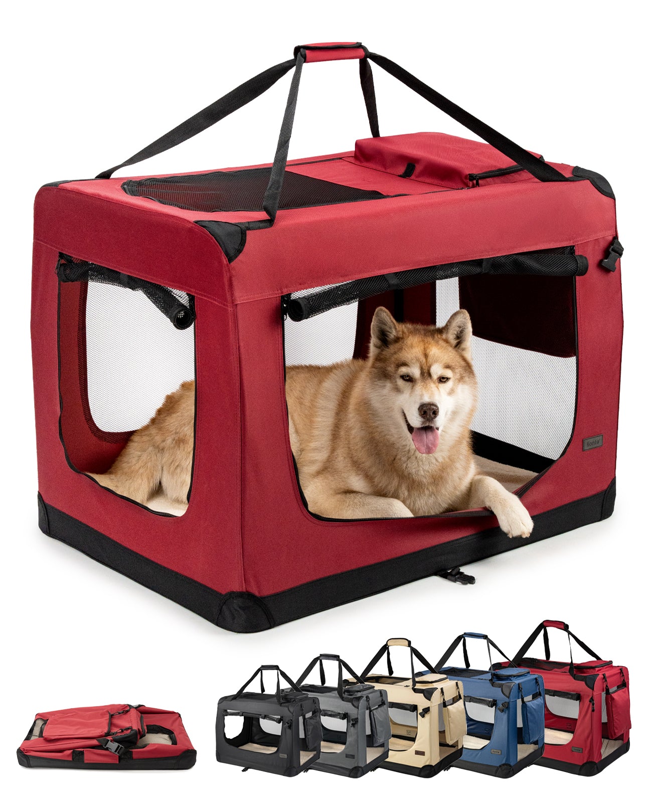lionto Hondentransportbox hondzak opvouwbare hondentas verschillende maten kleur zwart