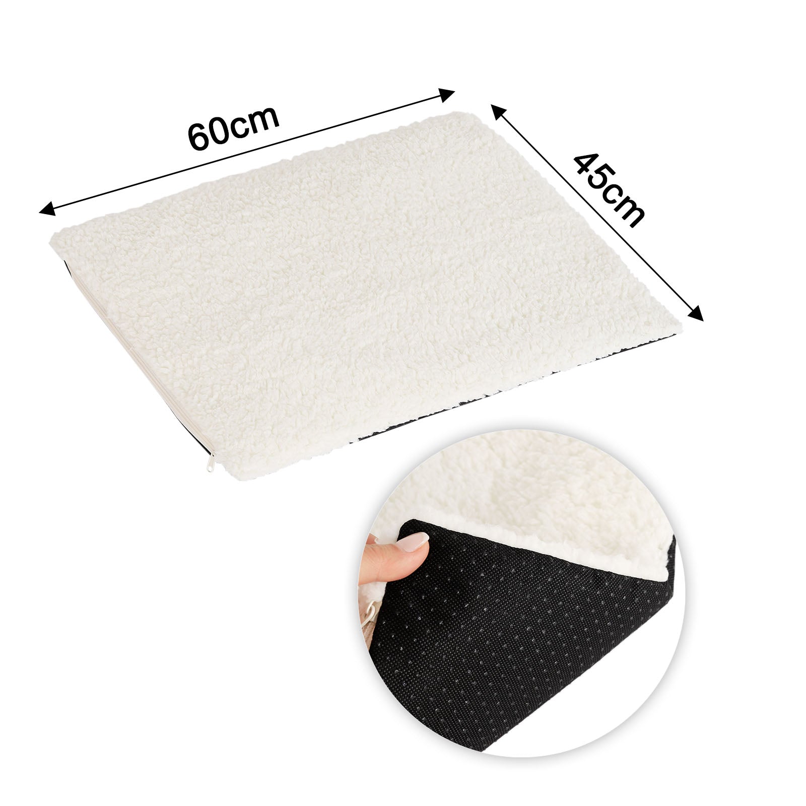 detaillierte Angabe aller Maße anhand der Wärmematte