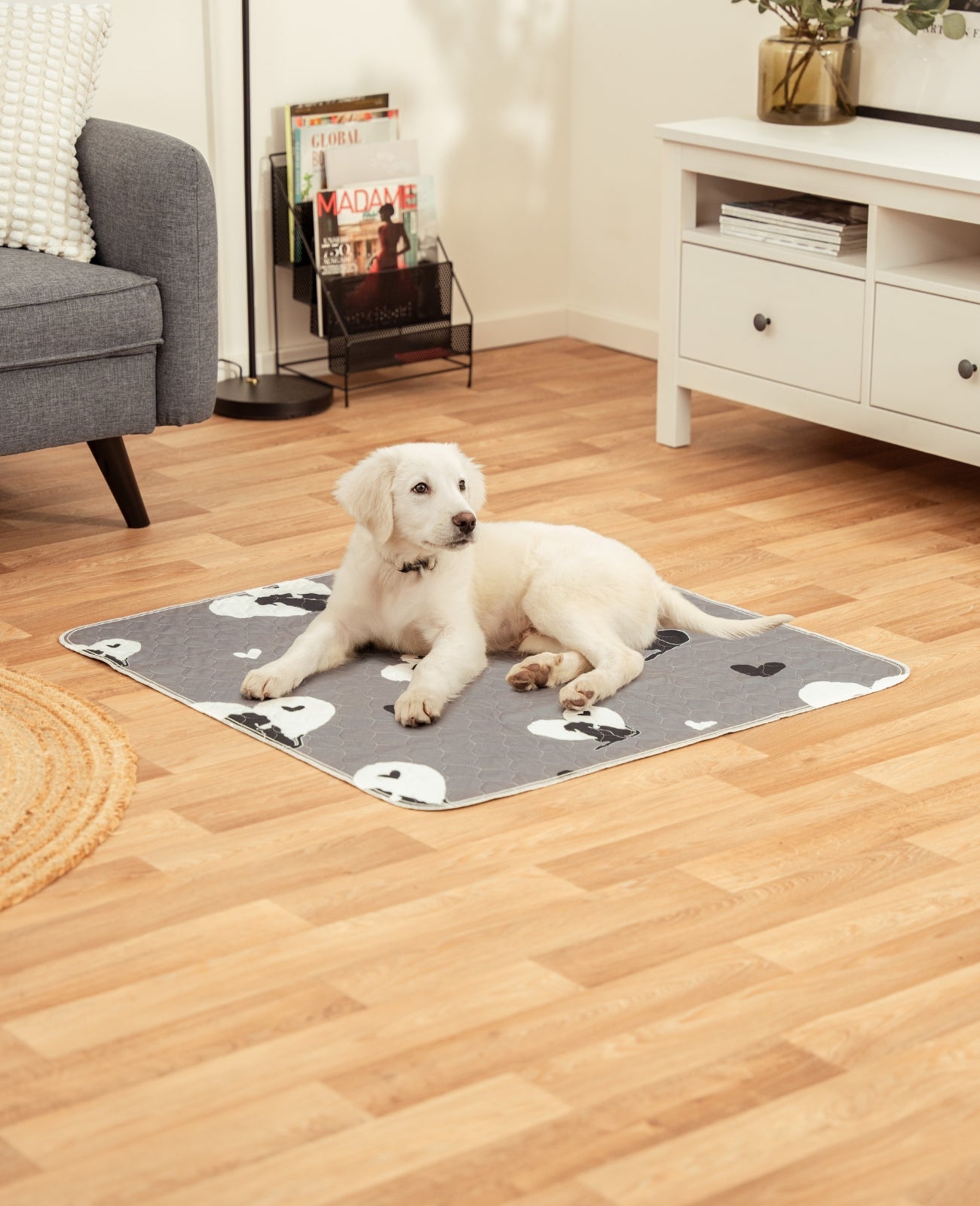 lionto herbruikbare Puppy pads 2-delige set, antislip, grijs