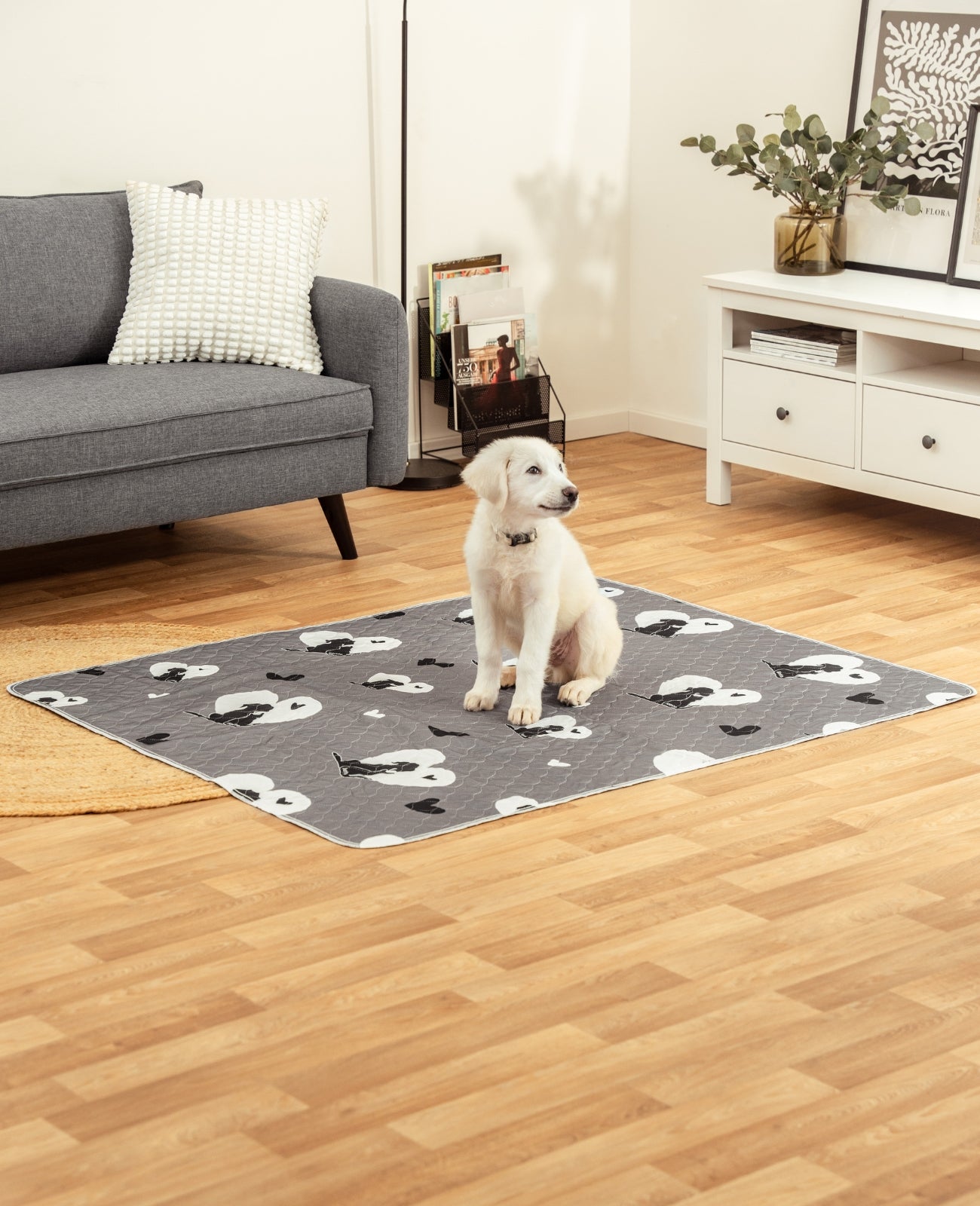 lionto herbruikbare Puppy pads 2-delige set, antislip, grijs