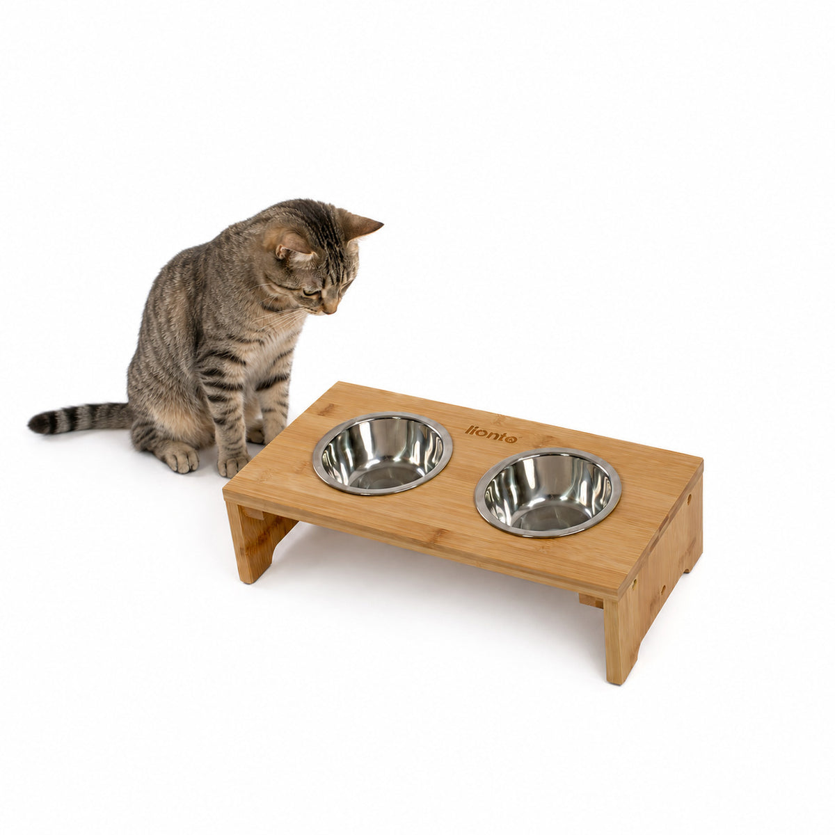 lionto verhoogde hondenbak, voederbak voor honden en katten, 40 x 20 x 10cm